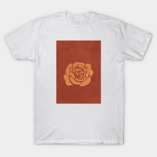 Rose Petal Flower, Boho, Terracotta, Wall Decor T-Shirt